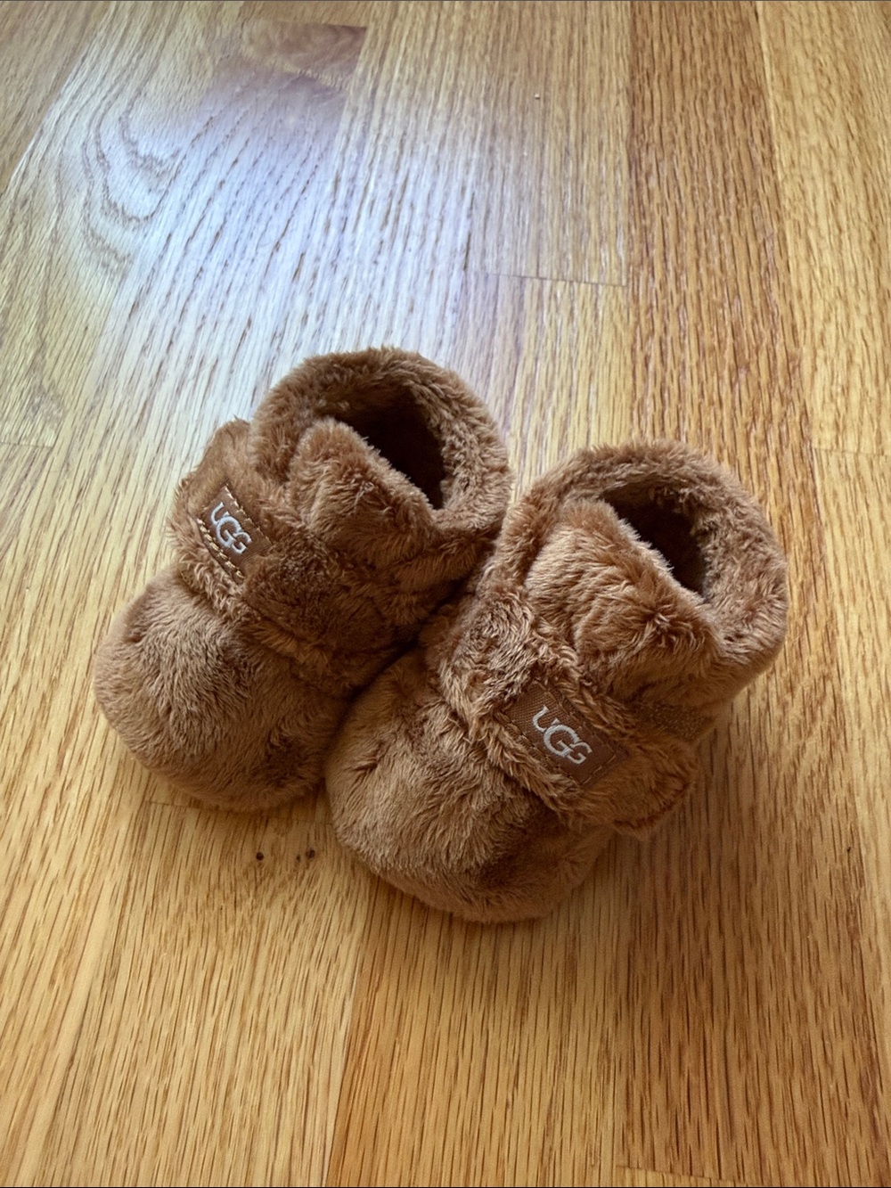 UGG Bixbee Baby Plush Chestnut Fuzzy Slippers